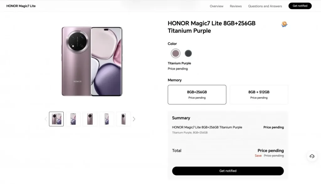 HONOR Magic7 Lite